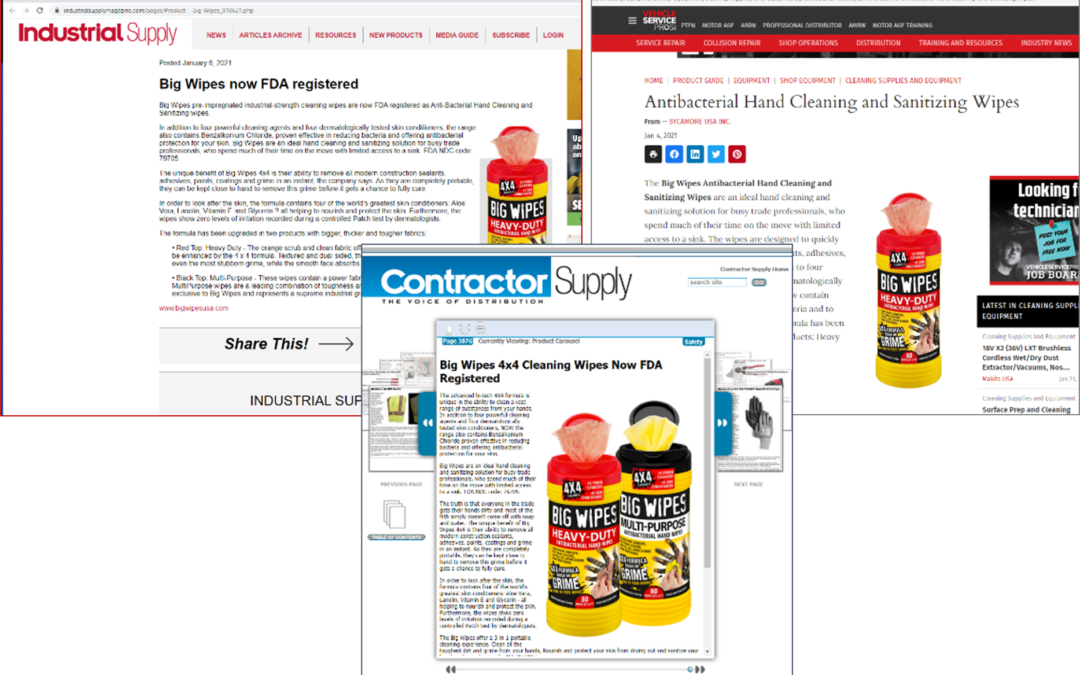 Press Release: Big Wipes Antibacterial Hand Sanitizing Wipes